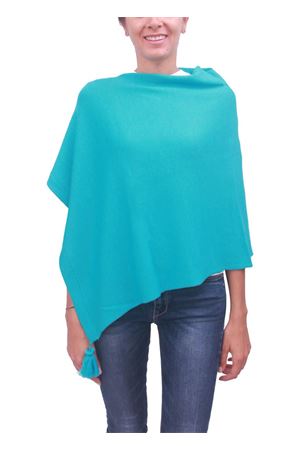 Lady light blue cloak Capridea | PBWOOLA17TURCHESE